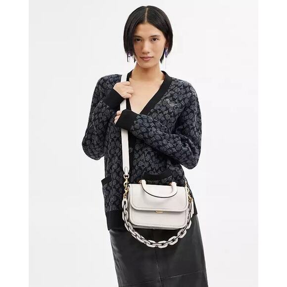 NWT Coach Rogue Top Handle Bag Brass/Chalk Glove tanned Leather CP135 - Picture 9 of 16